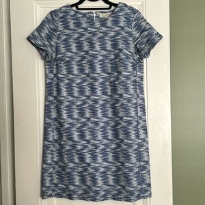 LOFT, 4P Blue & White Shift Dress